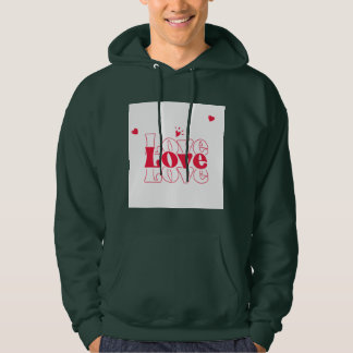 Schattige Rood Hart Liefde Typografie Grafisch Ont Hoodie