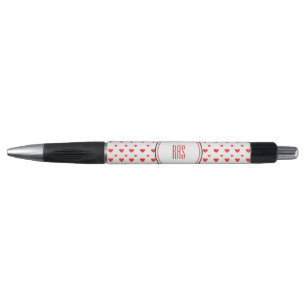 Schattige rood hartpatroon Valentijnsdag monogram Pen