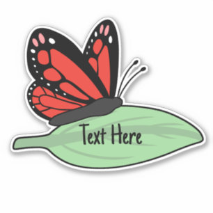 Schattige rood monarch vlinder label