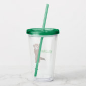 Schattige rood panda aangepaste bericht gepersonal acryl drinkbeker (Achterkant)