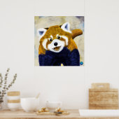 Schattige Rood Panda Portret Poster (Keuken)