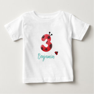 Schattige rood Polka dot Ladybug 3e Verjaardagsfee
