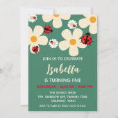 Schattige rood Polka dot Ladybug Daisy Flower Verj Kaart (Voorkant)
