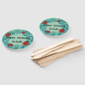 Schattige rood Polka dot Ladybug Oerwoud Leaves Bi Handwaaier (Niet-gemonteerd)