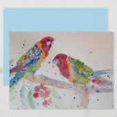 Schattige Rood Rosella Papegaai vogel Waterverf Ku (Voorkant / Achterkant)