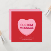 Schattige rood roze aangepaste bericht conversatie kaart (Voorkant / Achterkant in situ)