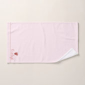 Schattige rood script naam hart roze handdoek (Handdoek)