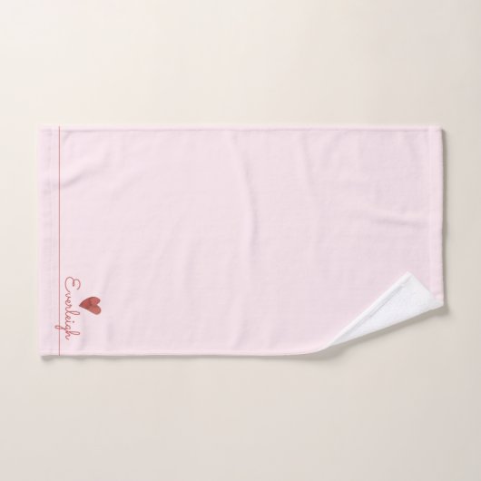 Schattige rood script naam hart roze handdoek (Handdoek)