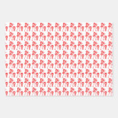 Schattige, rood silhouet, vrolijke dans inpakpapier vel (Voorkant 2)