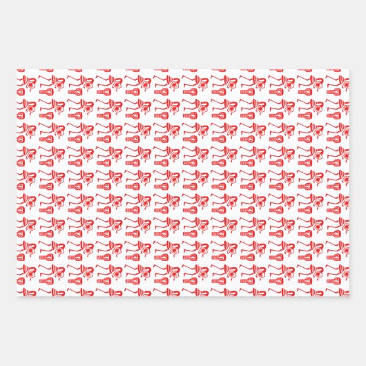 Schattige, rood silhouet, vrolijke dans inpakpapier vel (Voorkant 3)