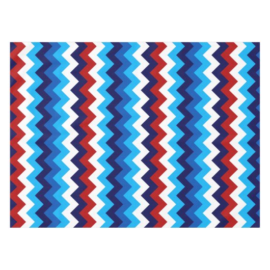 Schattige Rood Wit Blauw Chevrons Klein Tafelkleed (Voorkant (Horizontaal))