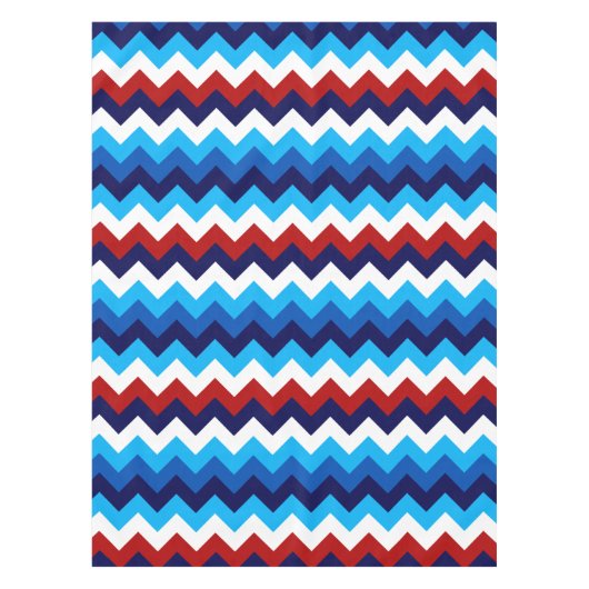Schattige Rood Wit Blauw Chevrons Klein Tafelkleed (Voorkant)