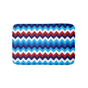 Schattige Rood Wit Blauw Chevrons Kleine Badmat