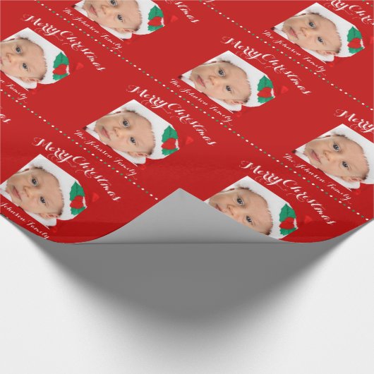 Schattige Rood Wit Groen Kerstmis Verpakkend Docum Cadeaupapier (Hoek)