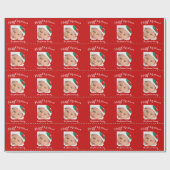 Schattige Rood Wit Groen Kerstmis Verpakkend Docum Cadeaupapier (Vlak)