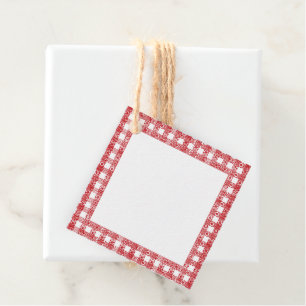 Schattige rood & wit kant gingham plaid bedankjes labels