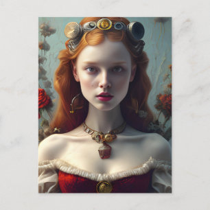Schattige roodharige prinses AI gegenereerde kunst Briefkaart