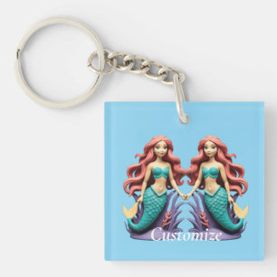 Schattige roodharige zeemeermin Thunder_Cove Sleutelhanger