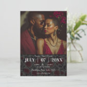 Schattige Roos Flower Photo Sla de datum Kaart (Staand voorkant)