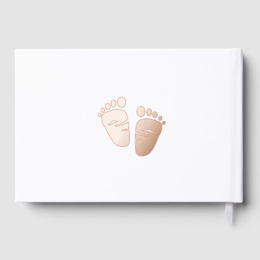 Schattige Roos Gold Folie Baby Meisje Douche Gastenboek (Achterkant)