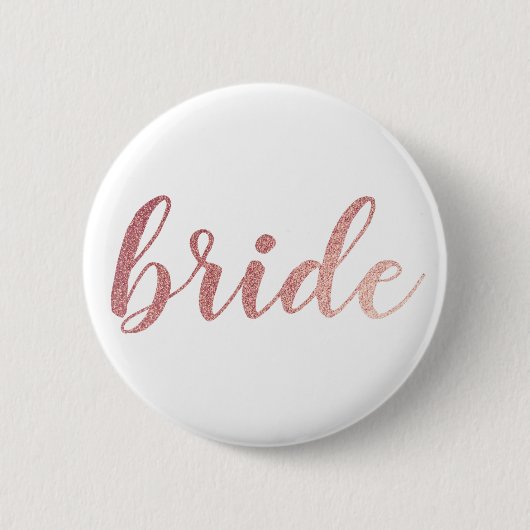 Schattige Roos Gold Glitter Bride Ronde Button 5,7 Cm (Voorkant)