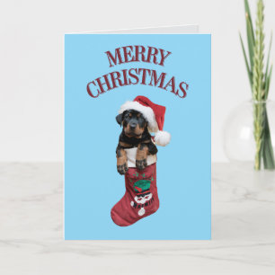 Schattige Rottweiler Kerst  Feestdagen Kaart