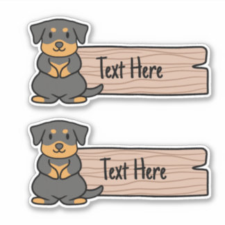 Schattige Rottweiler-label Sticker