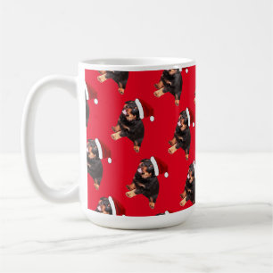 Schattige Rottweiler Puppy met Cartoon Kerstman Ho Koffiemok