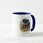 Schattige Rottweiler Puppy Mok voor Hondenliefhebb (Voorkant rechts)