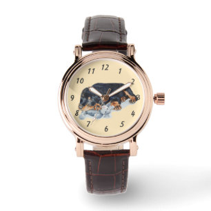 schattige rottweiler-puppy-watch horloge