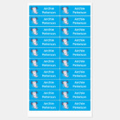 Schattige roze axolotl cartoon gepersonaliseerd labels (Vel)