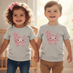 Schattige Roze Axolotl Peuter Baby T-Shirt