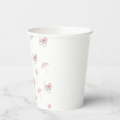 Schattige Roze Baby Buggy Baby shower Papieren Bekers (Links)