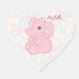 Schattige roze baby meisje olifant Sticker