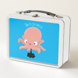 Schattige roze baby octopus cartoon humor