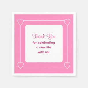 Schattige Roze Baby shower Bedankt voor het vieren Servet