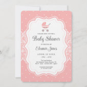 Schattige roze Baby shower Kaart (Voorkant)