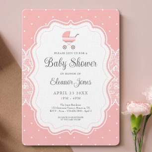 Schattige roze Baby shower Kaart