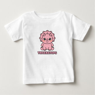 Schattige Roze Baby Triceratops Dinosaur Chibi