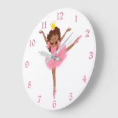 Schattige roze ballerina kinderen grote klok (Hoek)