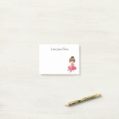 Schattige Roze Ballerina Post-it® Notes (Op bureau)