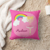 Schattige Roze Ballet Meisje Custom Kussen (Deken)