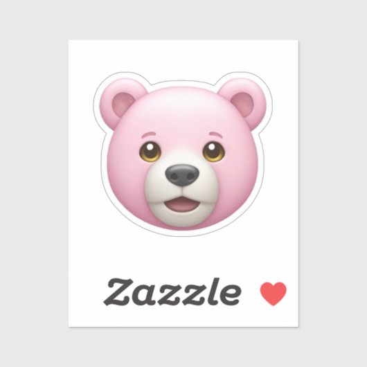 Schattige roze Beer emoji Sticker (Vel)