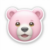 Schattige roze Beer emoji Sticker (Voorkant)