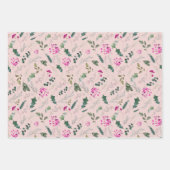 Schattige roze bessen cadeau inpakpapier vel (Voorkant 3)