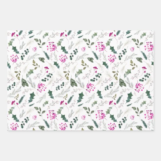 Schattige roze bessen cadeau inpakpapier vel (Voorkant)