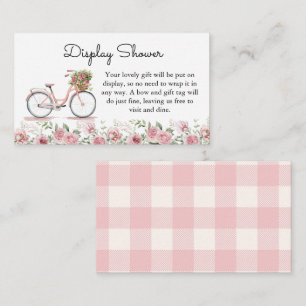 Schattige Roze Bicycle Girl Display Douche Informatiekaartje