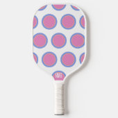 Schattige Roze Blauw en Sinaasappel Polka Dot Gepe Pickleball Paddle (Voorkant)