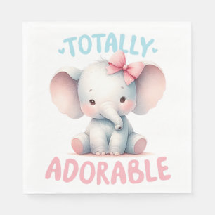 SCHATTIGE ROZE BLAUW WATERVERF BABY OLIFANT SERVET