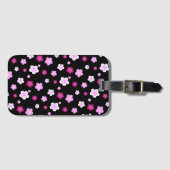 Schattige roze bloembloemengradiënt Patroon Bagagelabel (Voorkant (horizontaal))